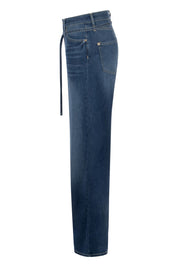 Shop Raffaello Rossi Sventy Belt Fluid Soft Touch Wide Leg Denim Jean | Blue - Blue - Raffaello Rossi