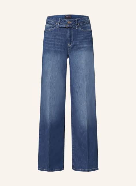 Shop Raffaello Rossi Sventy Belt Fluid Soft Touch Wide Leg Denim Jean | Blue - Blue - Raffaello Rossi