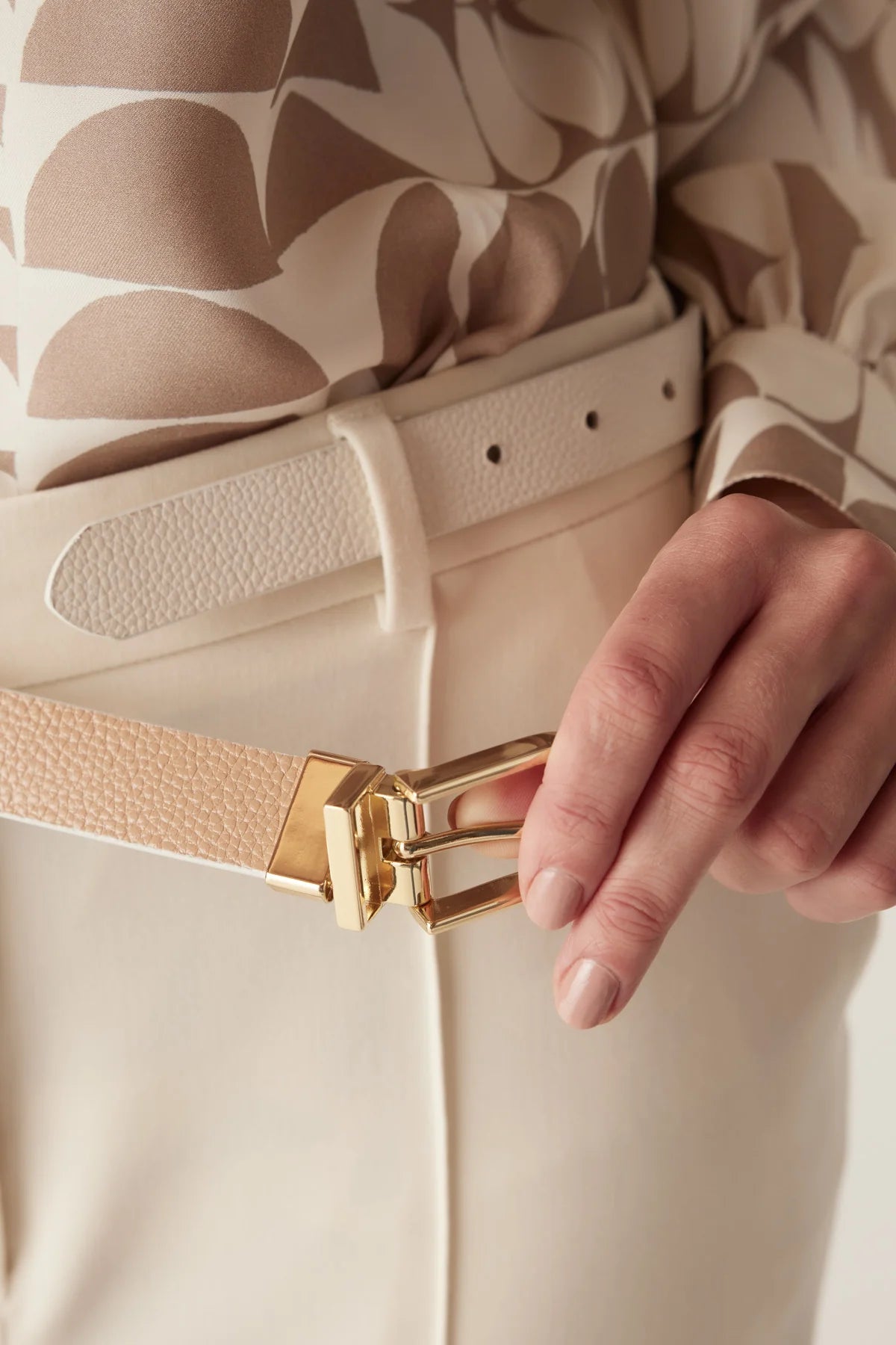 Shop Reversible leather Belt Ecru/Tan - Cable Melbourne