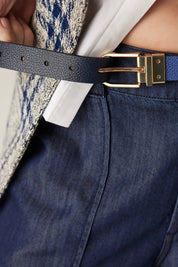 Shop Reversible Leather Belt Navy/Blue - Cable Melbourne