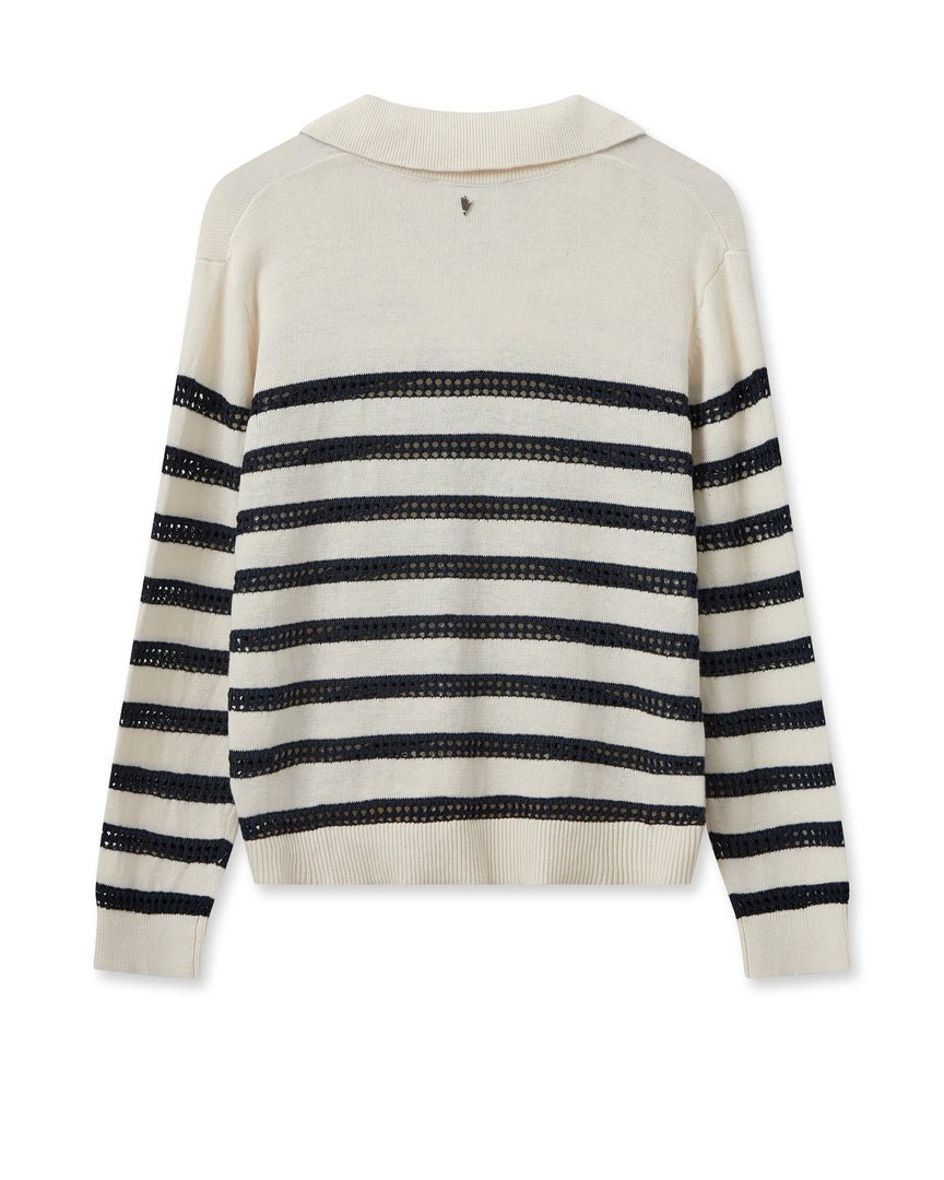 Shop Rora Stripe Knit | Ecru/Navy - Mos Mosh