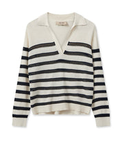 Shop Rora Stripe Knit | Ecru/Navy - Mos Mosh