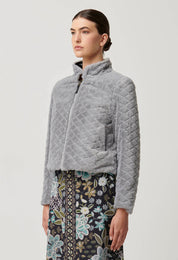 Shop Rylie Reversible Print & Faux Fur Jacket in Dahlia fields - OnceWas