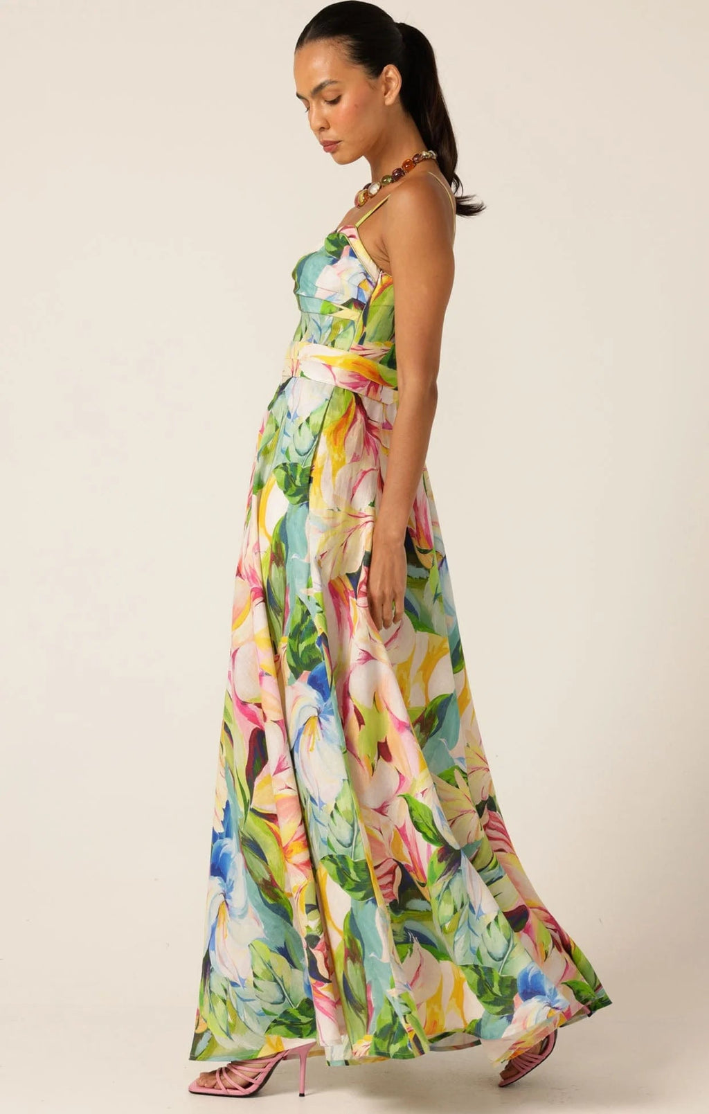 Shop SACHA DRAKE Camille Maxi Dress Watercolour Floral - SACHA DRAKE
