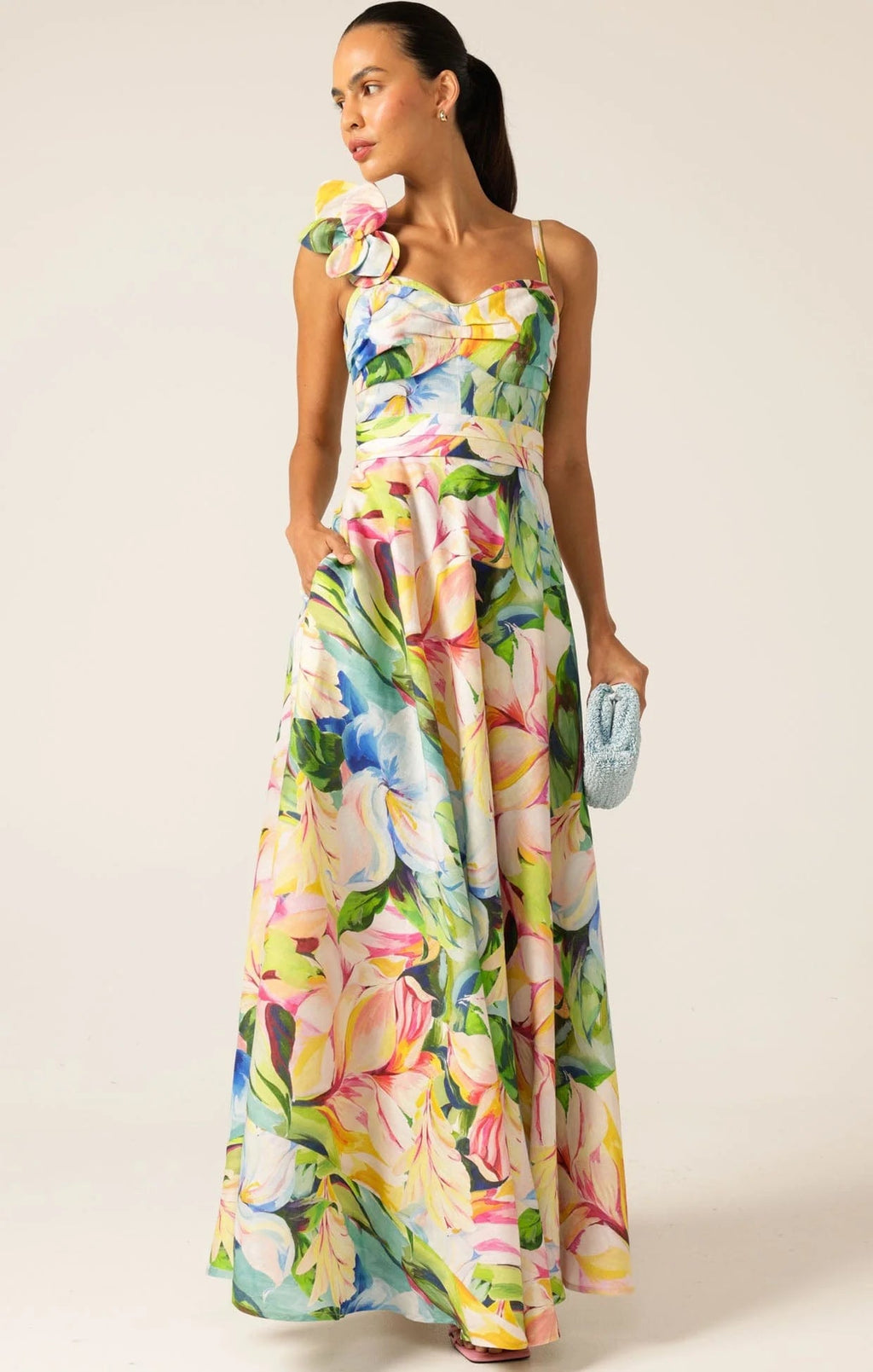 Shop SACHA DRAKE Camille Maxi Dress Watercolour Floral - SACHA DRAKE