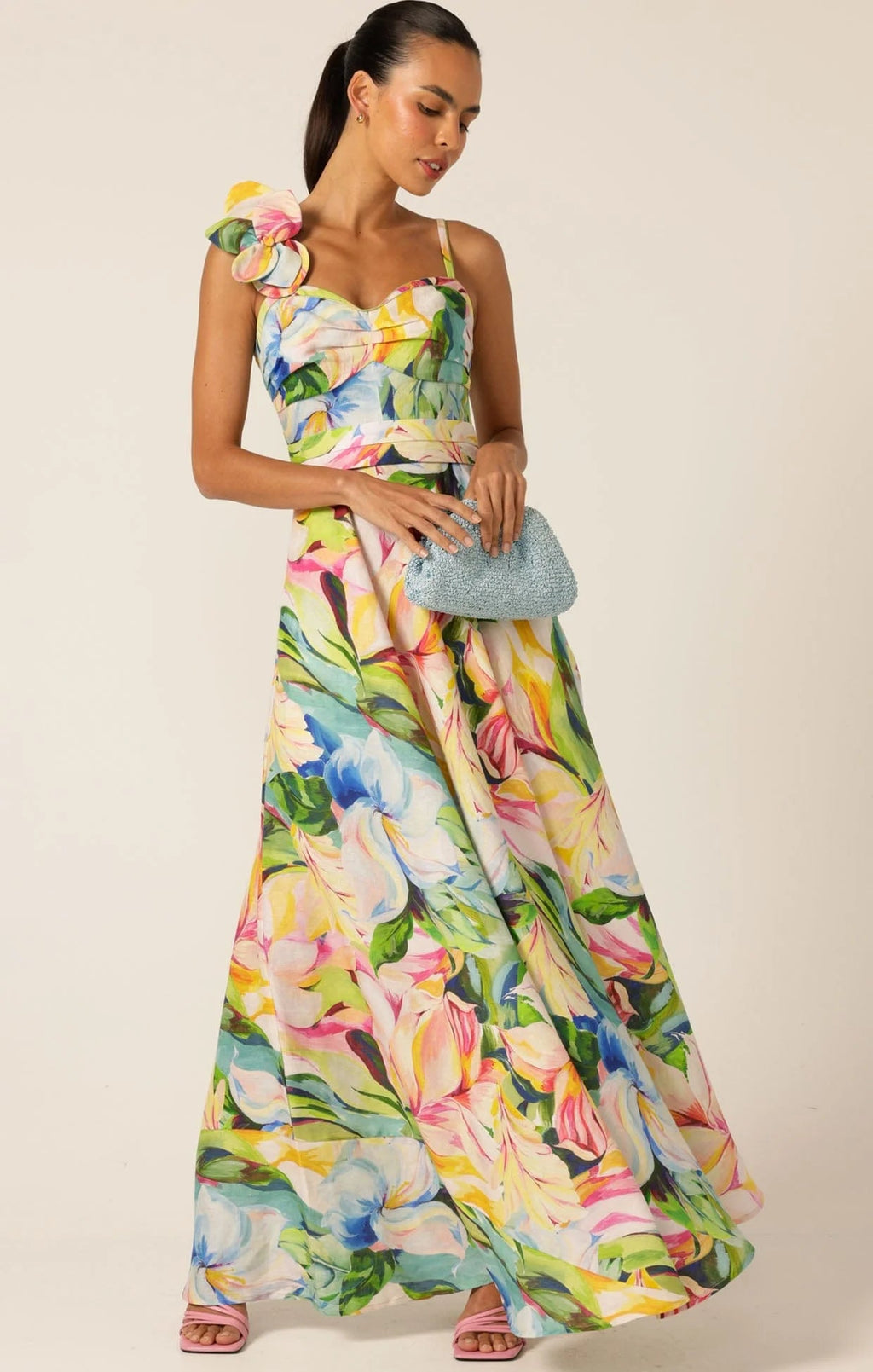 Shop SACHA DRAKE Camille Maxi Dress Watercolour Floral - SACHA DRAKE