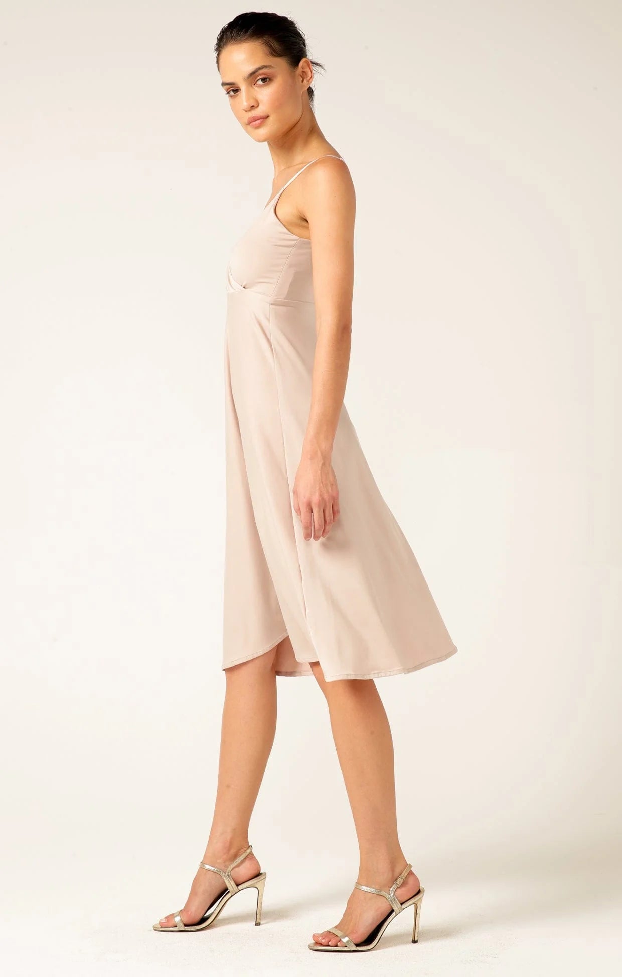 Shop SACHA DRAKE Cross Over Slip Dress, Nude - SACHA DRAKE