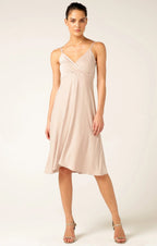 Shop SACHA DRAKE Cross Over Slip Dress, Nude - SACHA DRAKE