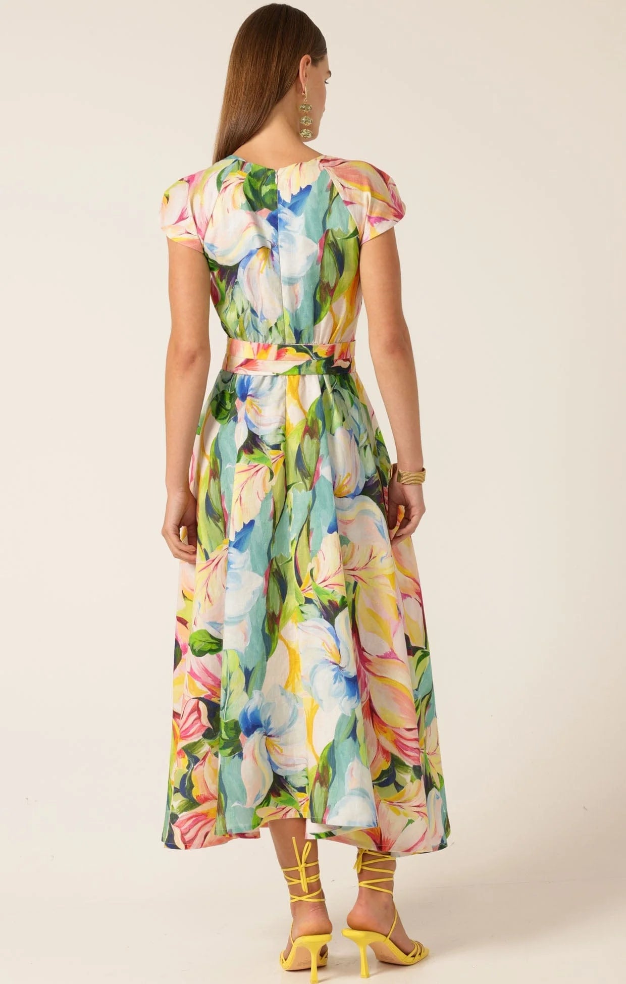 Shop SACHA DRAKE Dahlia Midi Dress Watercolour Floral - SACHA DRAKE