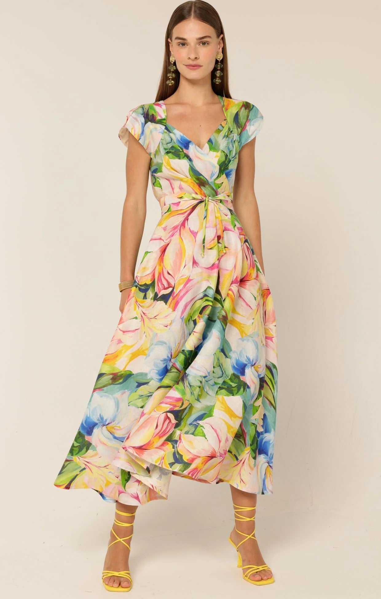 Shop SACHA DRAKE Dahlia Midi Dress Watercolour Floral - SACHA DRAKE