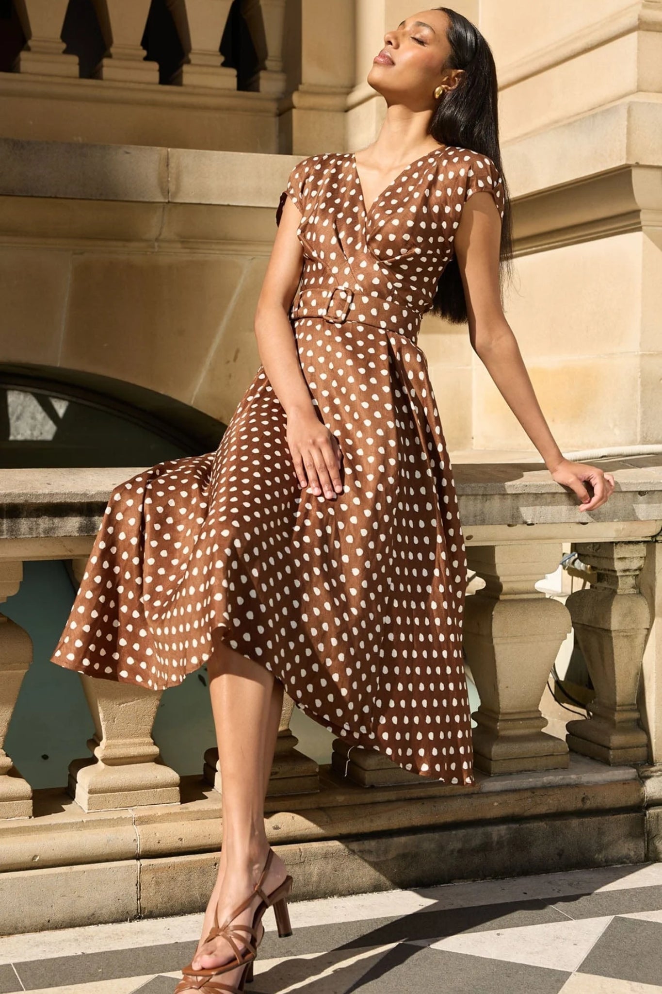 SACHA DRAKE Dottie Wrap Midi Event Dress, Polka Dot – Women's