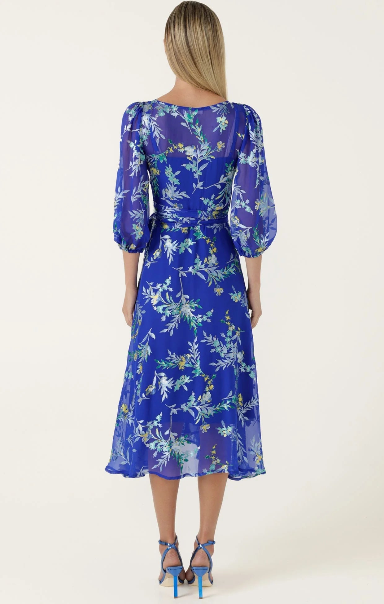 Shop Sacha Drake Elspeth Wrap Dress Sapphire Floral - SACHA DRAKE