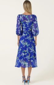 Shop Sacha Drake Elspeth Wrap Dress Sapphire Floral - SACHA DRAKE