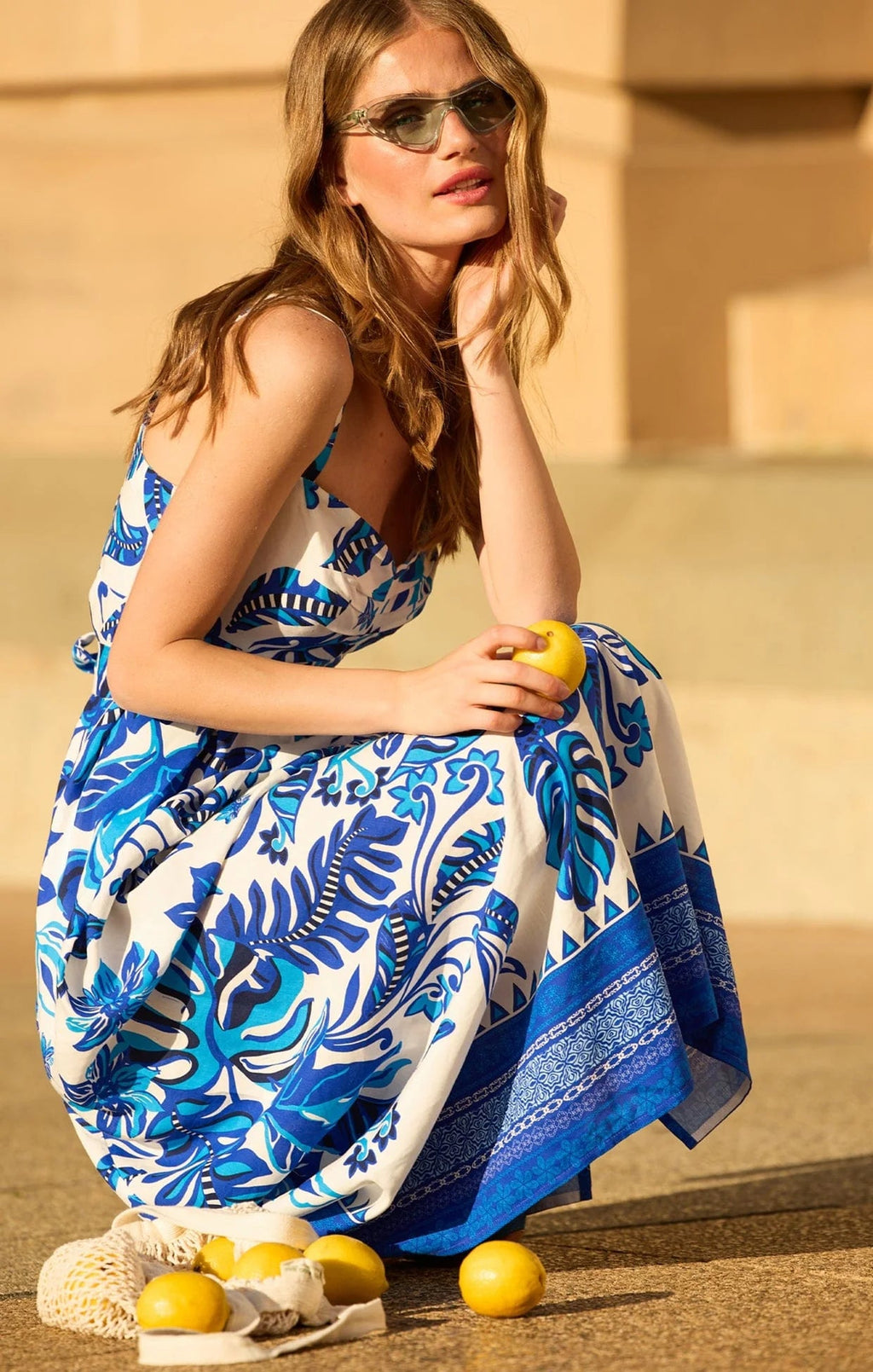 Shop SACHA DRAKE Euro Summer Maxi Dress, Blue Messina - SACHA DRAKE