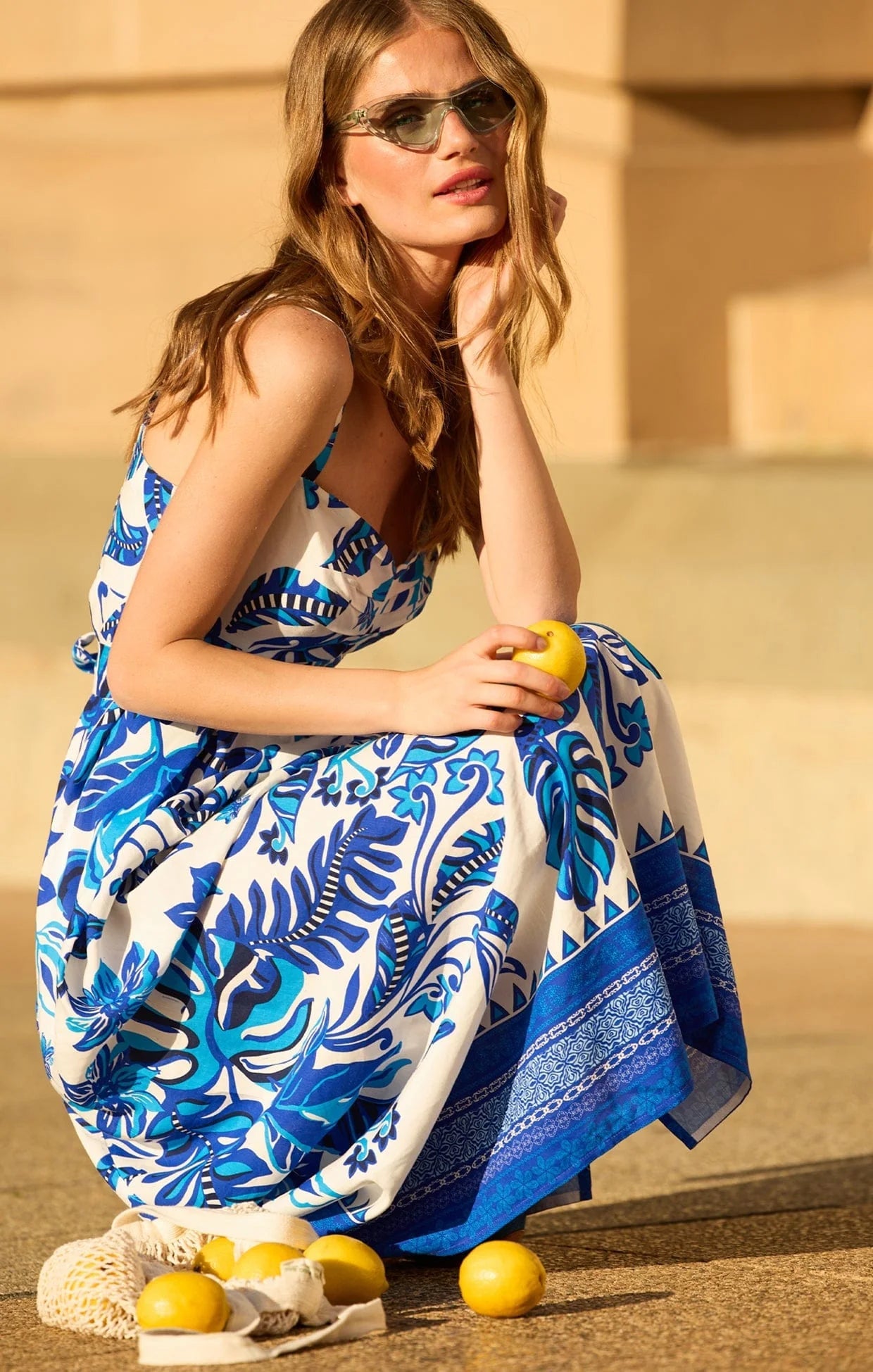 Shop SACHA DRAKE Euro Summer Maxi Dress, Blue Messina - SACHA DRAKE