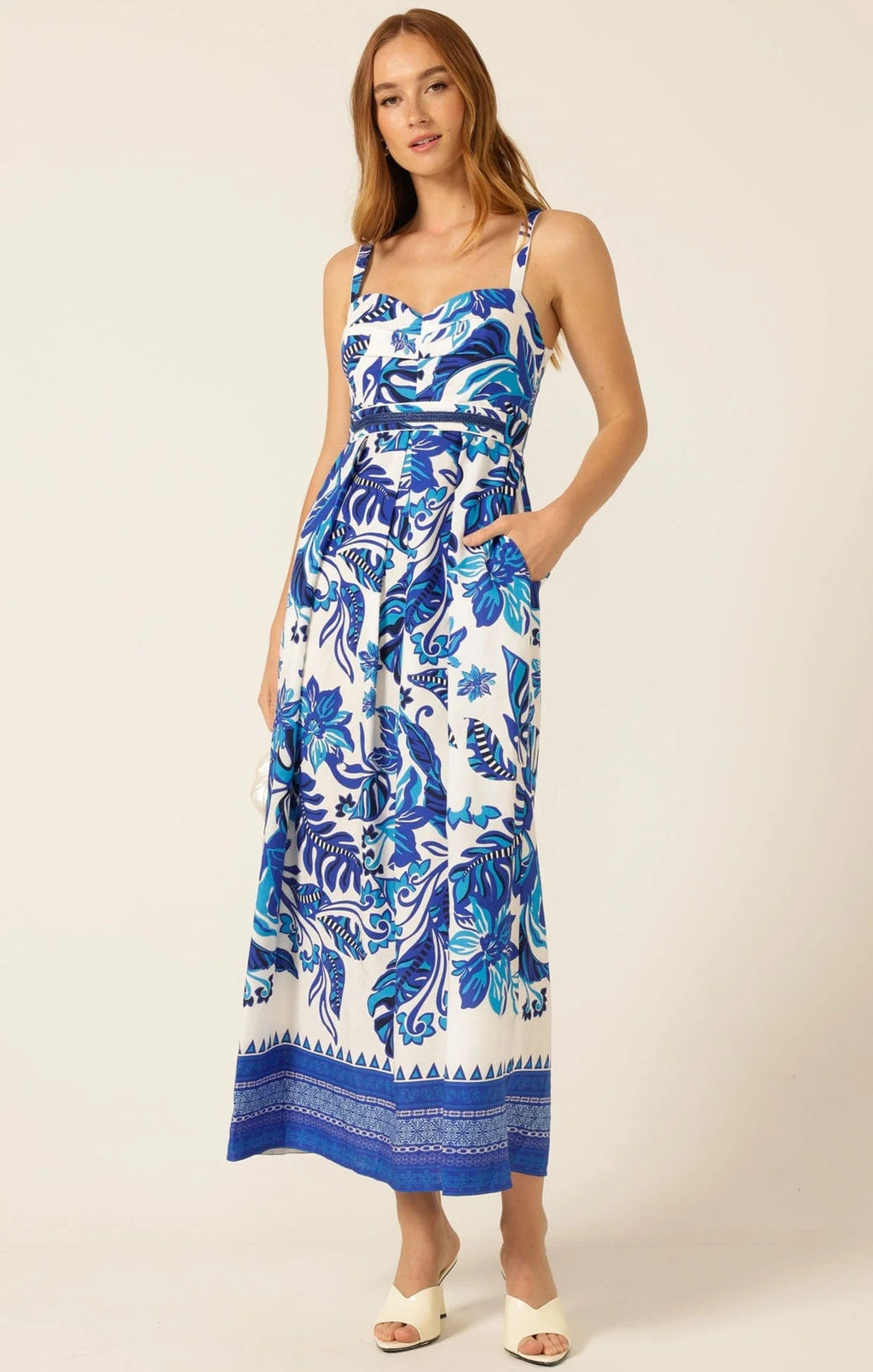 Shop SACHA DRAKE Euro Summer Maxi Dress, Blue Messina - SACHA DRAKE