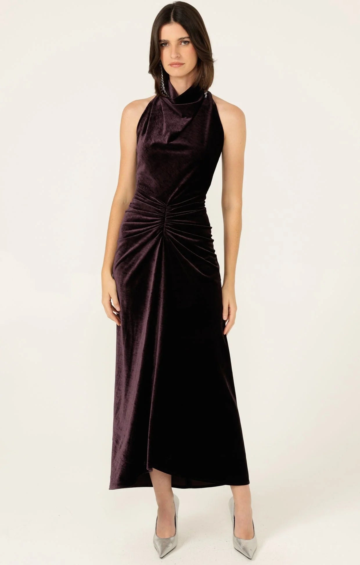 Sacha Drake Lavish Velvet Cowl Dress in Amethyst