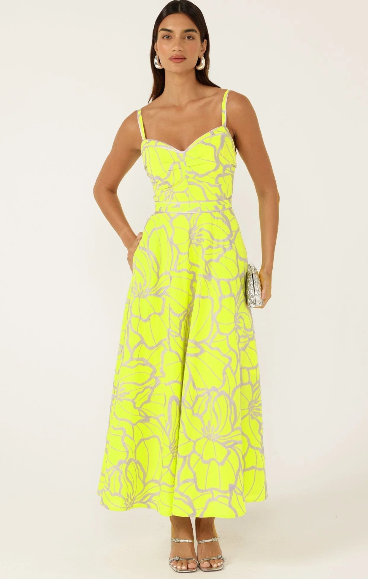Shop SACHA DRAKE Limoncello Embroidered Cotton Midi Dress - SACHA DRAKE