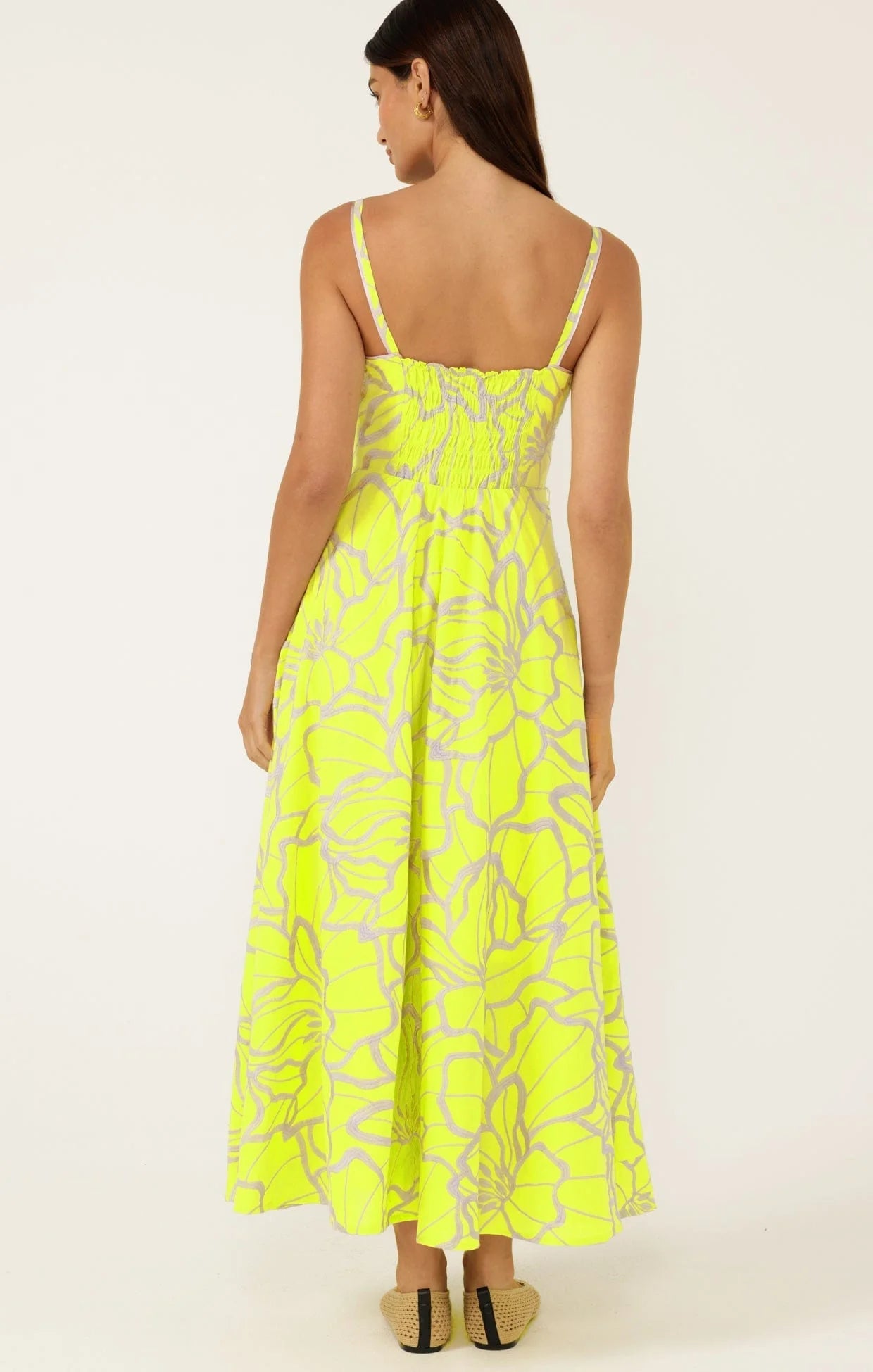 Shop SACHA DRAKE Limoncello Embroidered Cotton Midi Dress - SACHA DRAKE