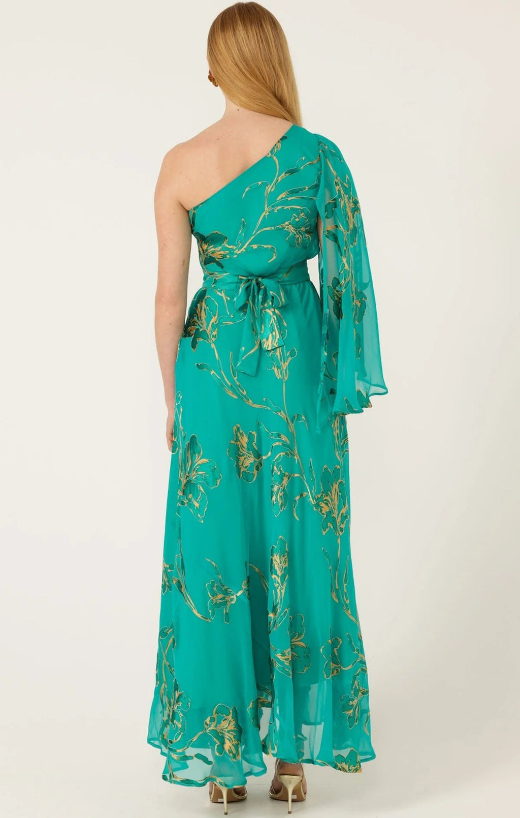 Rear view of model wearing Sacha Drake Lorelei Maxi Dress