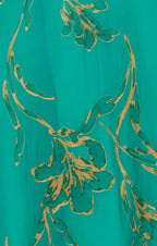 Jade Green and Gold Floral Swatch