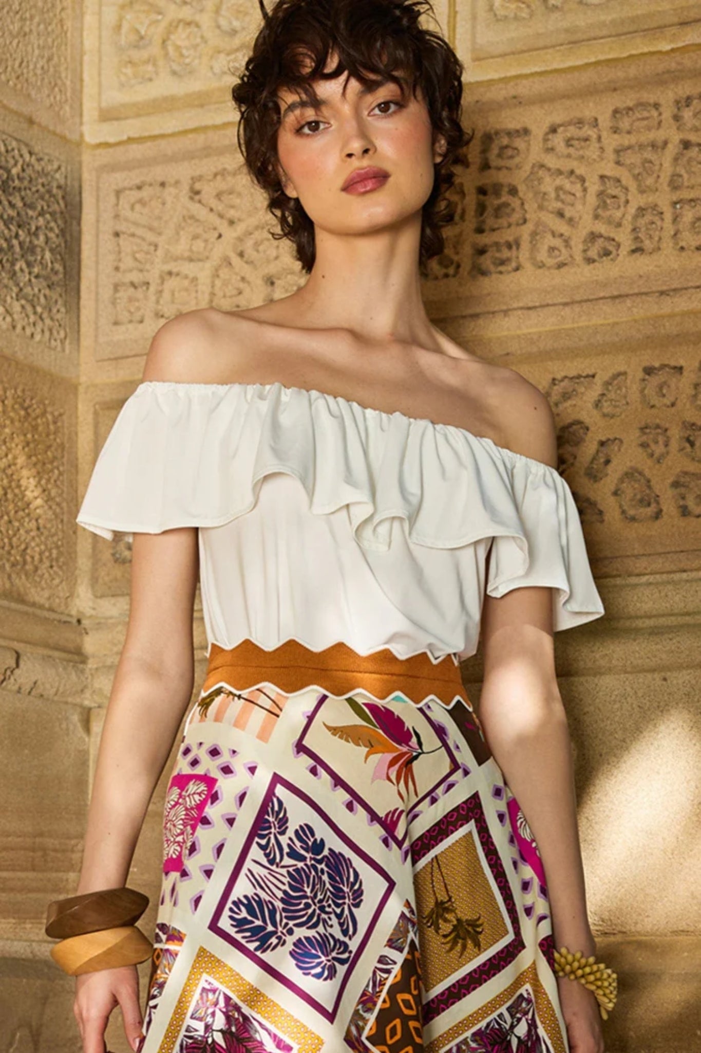 Shop SACHA DRAKE Off Shoulder Frill Top - SACHA DRAKE