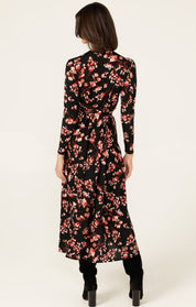 Shop Sacha Drake Reed Wrap Dress, Black - Pink Floral - SACHA DRAKE