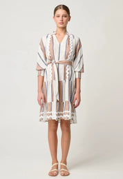 Shop Sanibel Linen Viscose Dress | Cayman Stripe - ONCEWAS