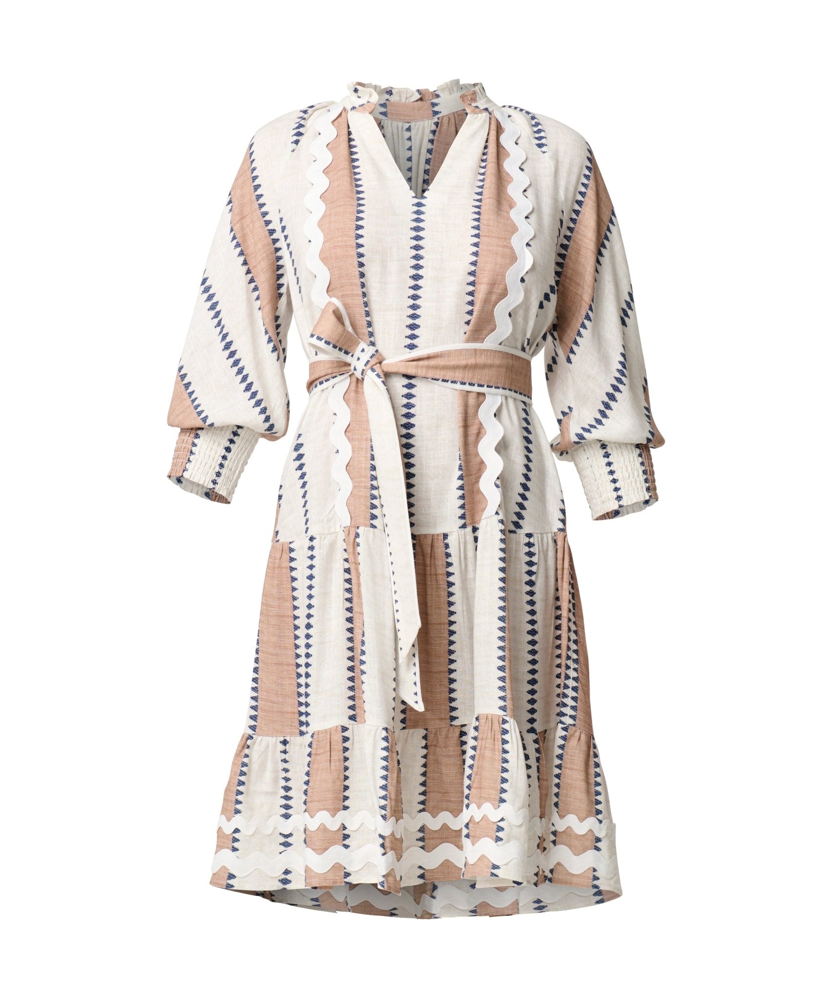 Shop Sanibel Linen Viscose Dress | Cayman Stripe - ONCEWAS