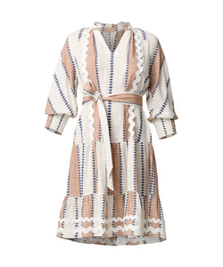 Shop Sanibel Linen Viscose Dress | Cayman Stripe - ONCEWAS