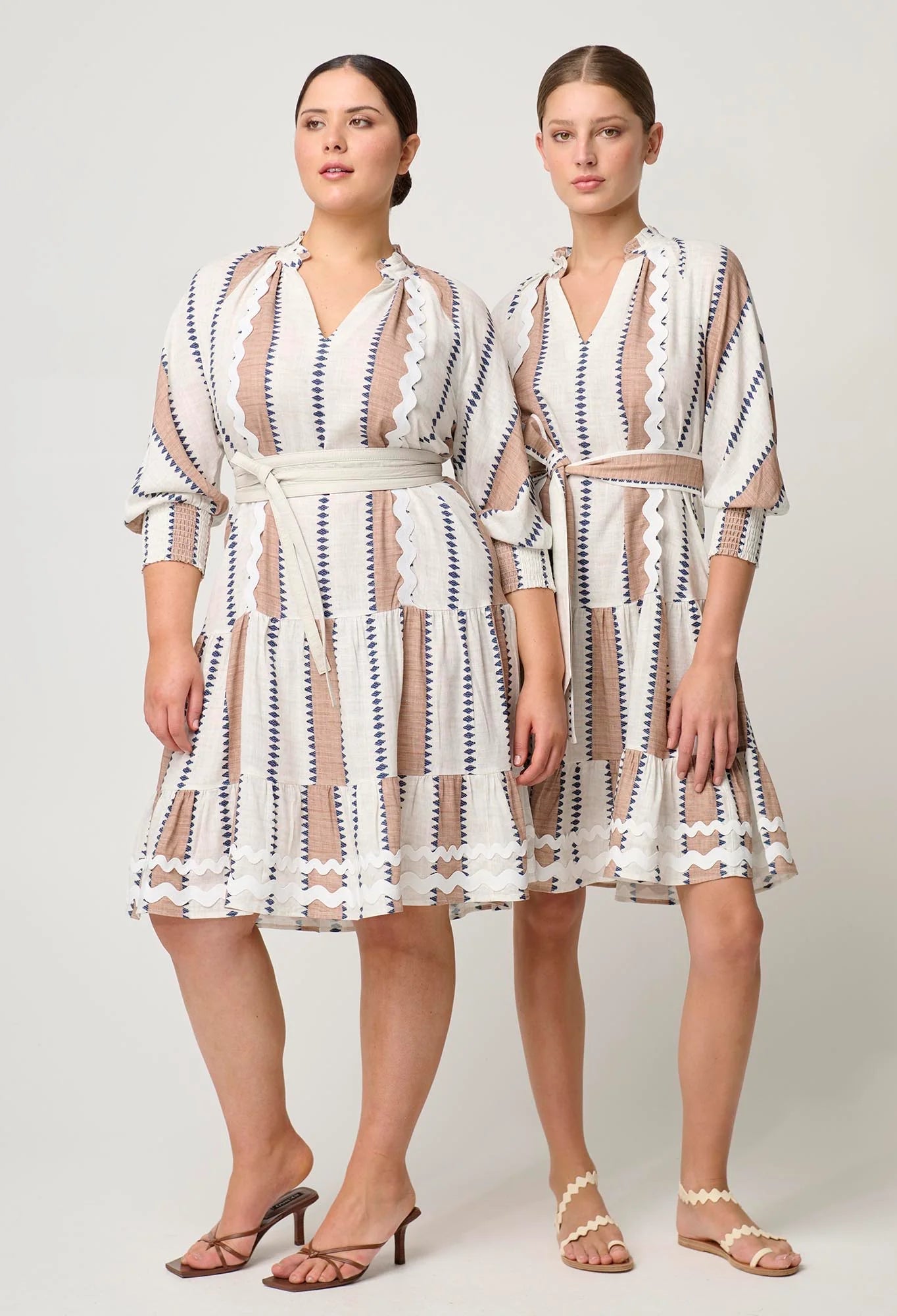 Shop Sanibel Linen Viscose Dress | Cayman Stripe - ONCEWAS