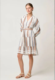 Shop Sanibel Linen Viscose Dress | Cayman Stripe - ONCEWAS