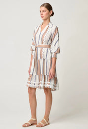 Shop Sanibel Linen Viscose Dress | Cayman Stripe - ONCEWAS