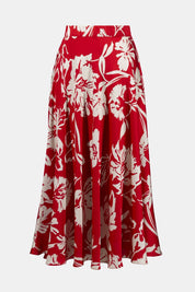 Shop Satin Floral Print A - Line Skirt - Joseph Ribkoff