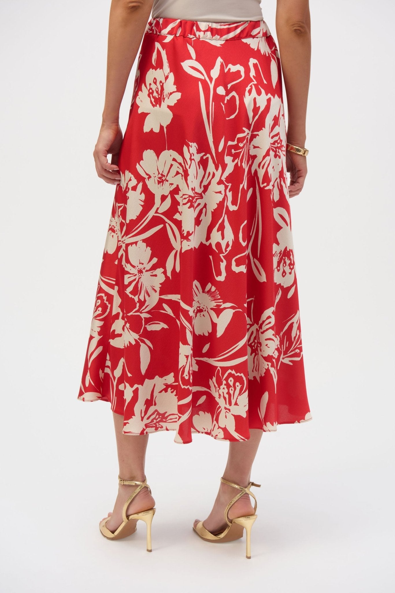 Shop Satin Floral Print A - Line Skirt - Joseph Ribkoff