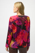Shop Satin Floral Print Straight Top - Joseph Ribkoff
