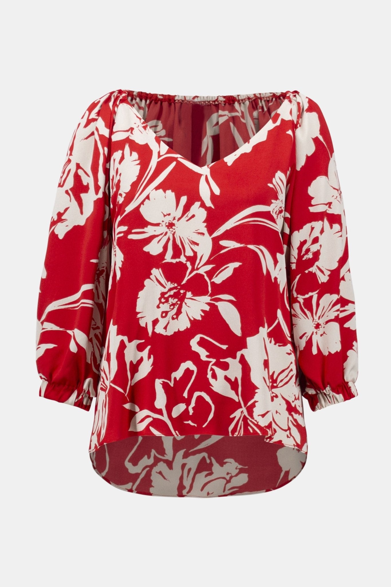 Shop Satin Floral Print Straight Top - Joseph Ribkoff