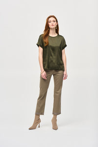 Shop Satin Front Short Sleeve Top Style 243912 | Iguana - JOSEPH RIBKOFF