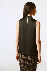 Shop Satin Sleeveless Keyhole Top Style 243792 | Black - JOSEPH RIBKOFF