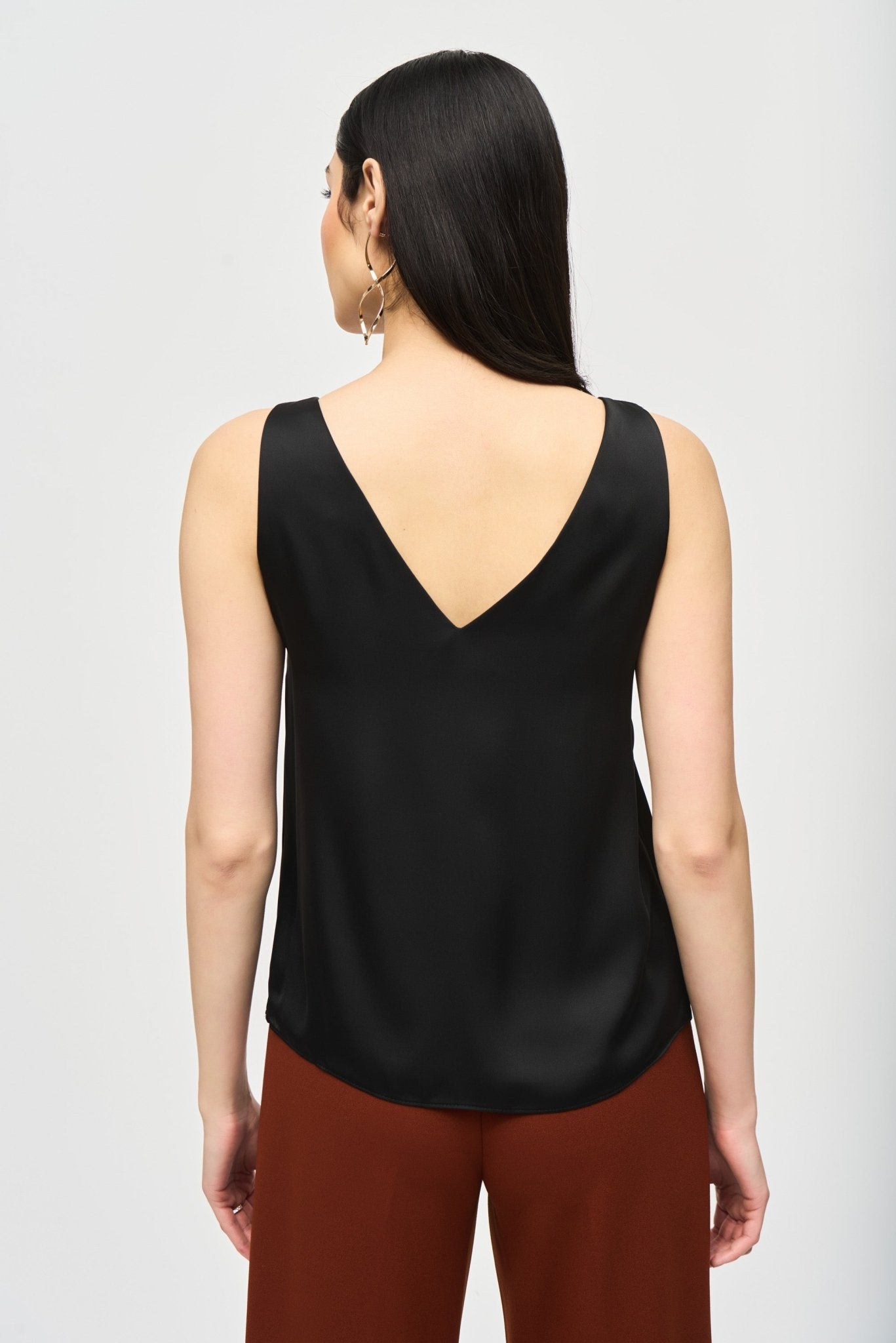 Shop Satin Straight Sleeveless Top Style 243110 | Black - JOSEPH RIBKOFF