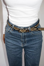 Shop Senso Bessy II Python Snake Print Leather Belt - Senso