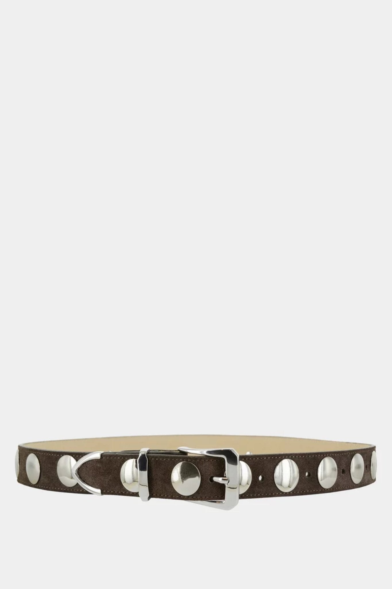 Shop Senso Bobbi II Mushroom Suede Calf Leather Belt - Senso