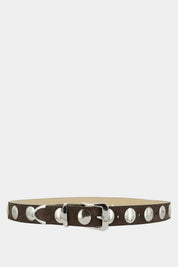 Shop Senso Bobbi II Mushroom Suede Calf Leather Belt - Senso