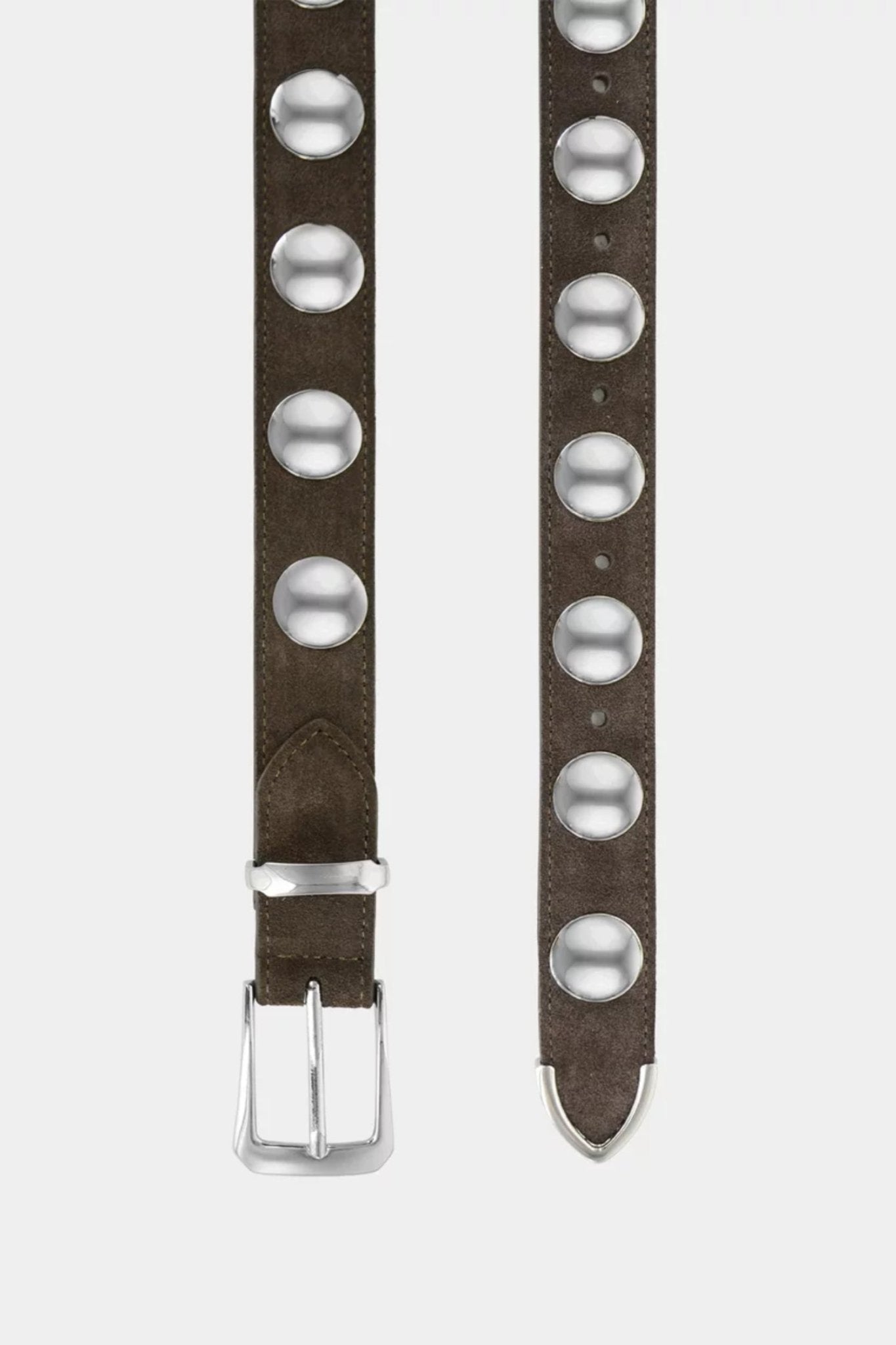 Shop Senso Bobbi II Mushroom Suede Calf Leather Belt - Senso