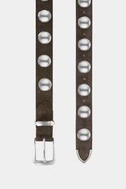 Shop Senso Bobbi II Mushroom Suede Calf Leather Belt - Senso