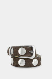 Shop Senso Bobbi II Mushroom Suede Calf Leather Belt - Senso
