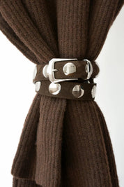 Shop Senso Bobbi II Mushroom Suede Calf Leather Belt - Senso