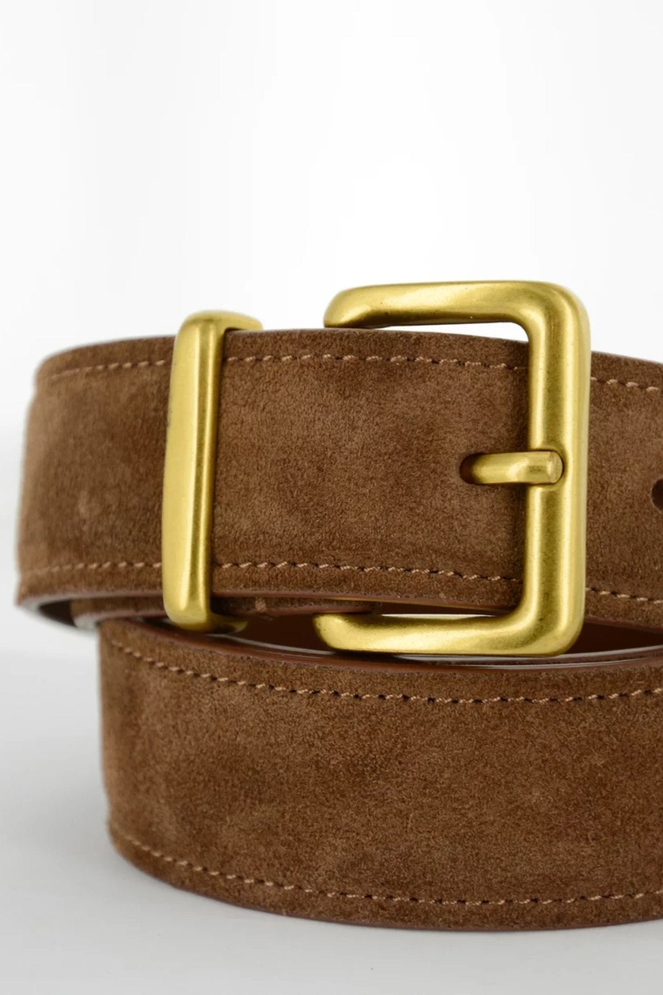 Shop Senso Brianna I Chestnut Calf Suede Leather Belt - Senso