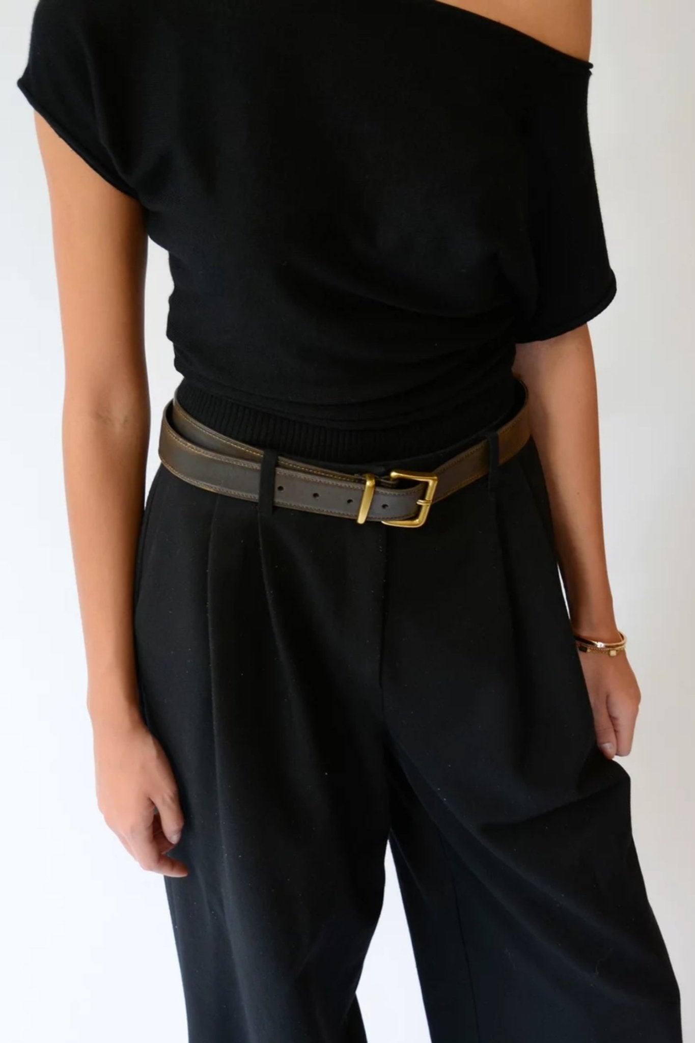 Shop Senso Brianna II Espresso Calf Leather Belt - Senso