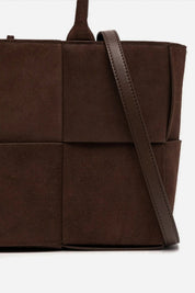 Shop Senso Denver Walnut Calf Suede Leather Tote Handbag - Senso